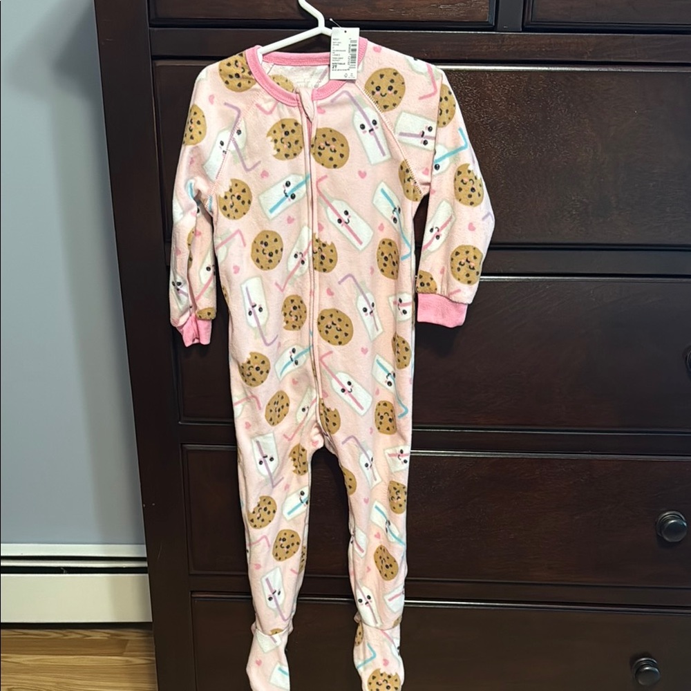 The Children's Place Pink and Brown Footies fleece pajamas